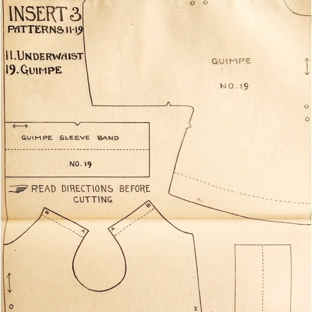 1913 Mary Frances Sewing Pattern Doll Underwaist Guimpe Jane Boyer Crafts DWSS11